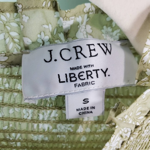 J. Crew Womens Smocked Button Back Top Liberty Capel Floral Organic Cotton Small - Picture 3 of 8